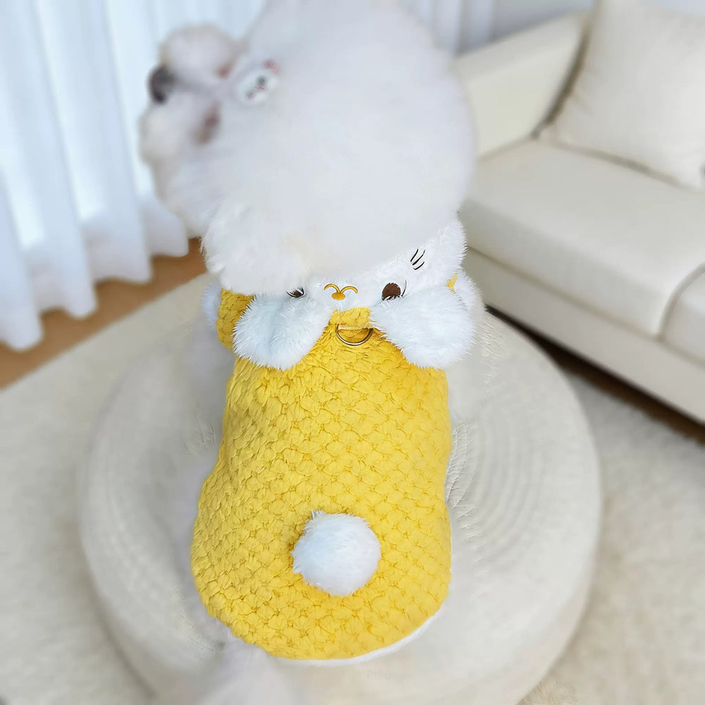 Yellow Collared Knit Pet Vest