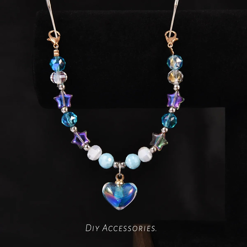 DIY Pendant Bead Strands — Blue Heart