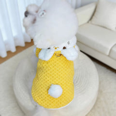 Yellow Collared Knit Pet Vest