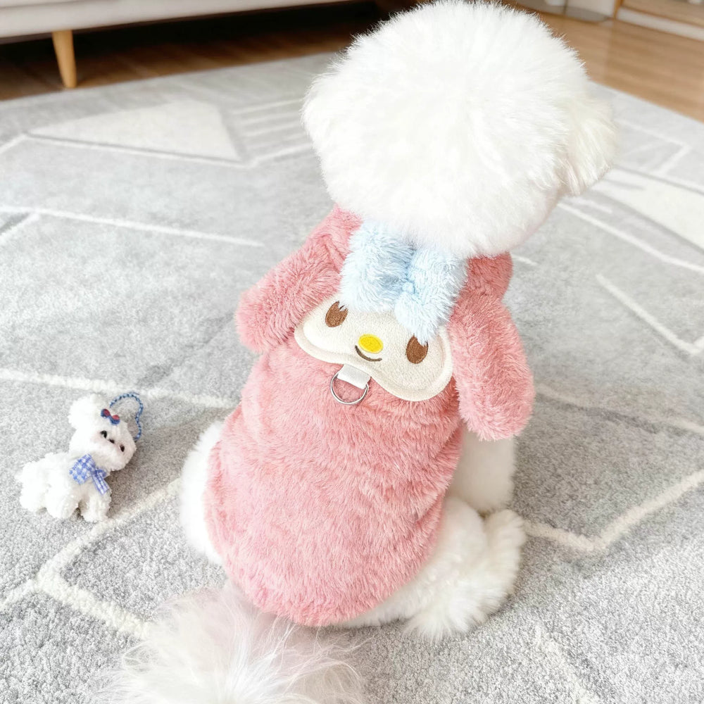 Pink Bunny Fleece Vest with D-Ring