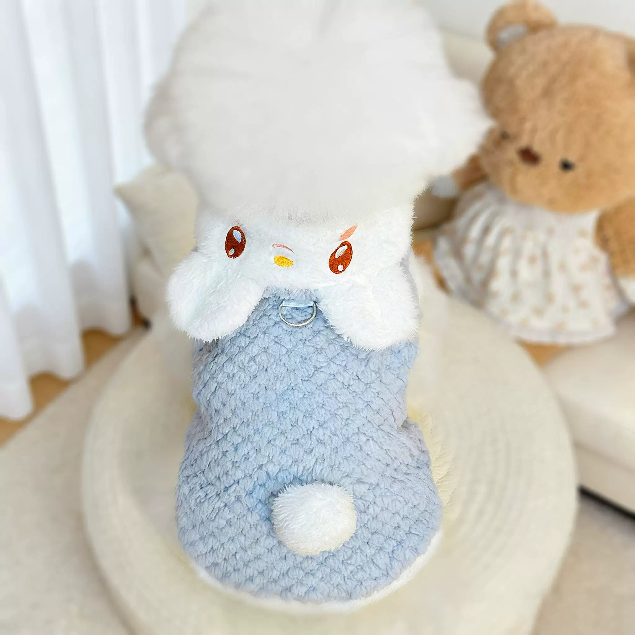 Light Blue Collared Knit Pet Vest