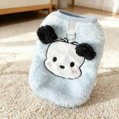 Blue Panda Fleece Vest with D-Ring