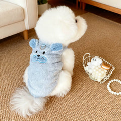 Blue Cartoon Face Fleece Vest
