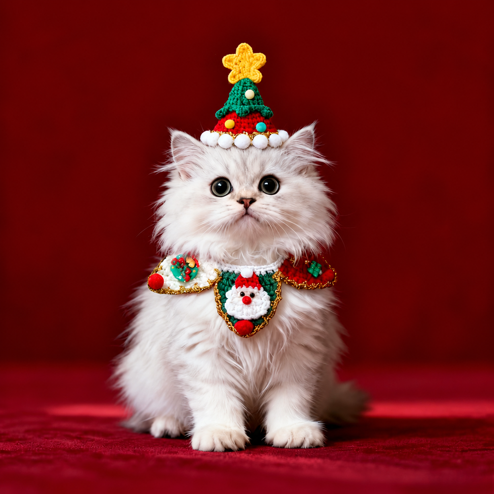 Christmas Cake + Polka-Dot Bubble-Trim Hat