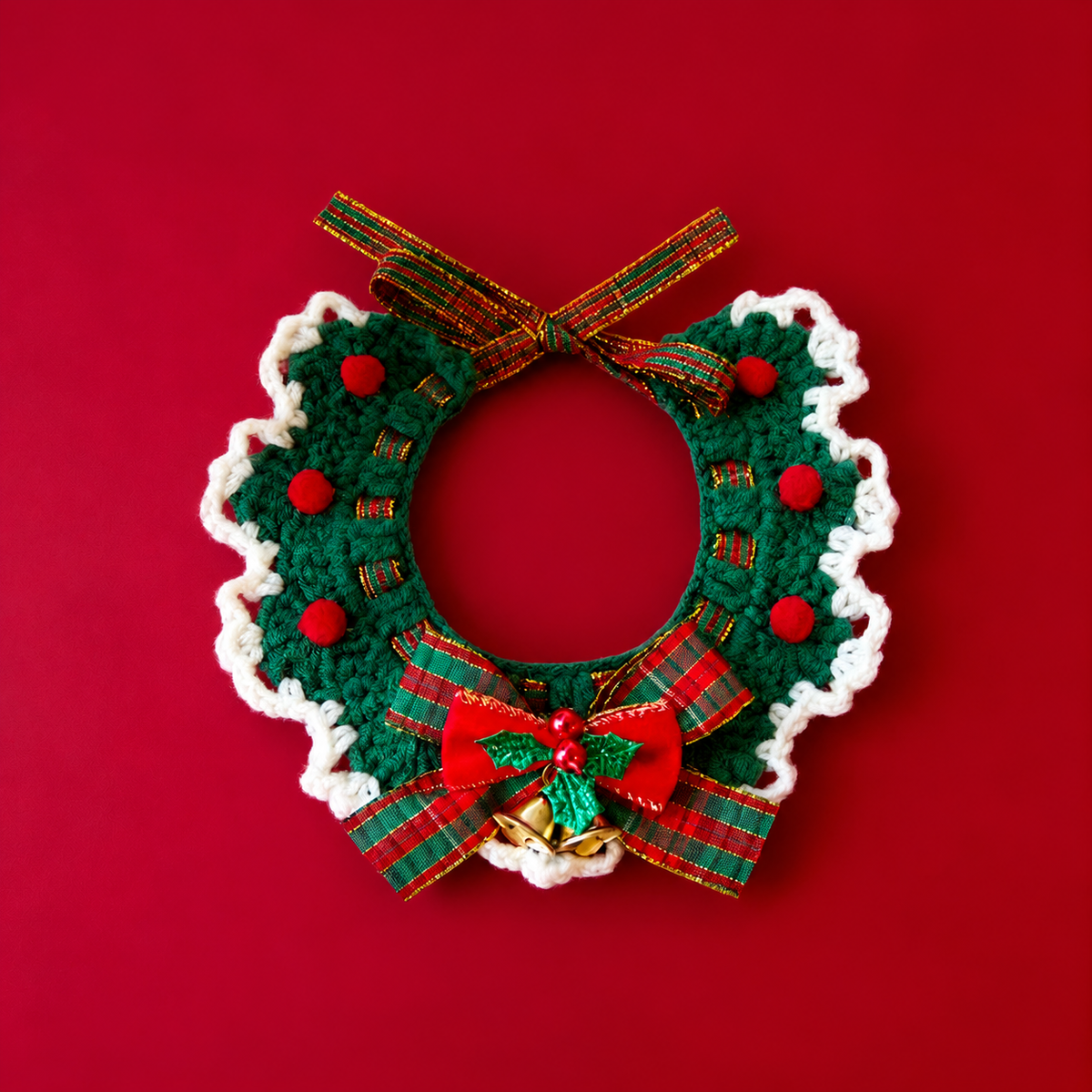 Christmas Red Green Plaid Maple Leaf