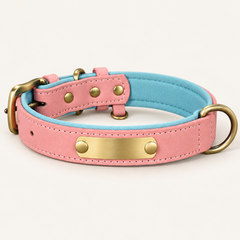 Blush Pink personalised padded dog collar