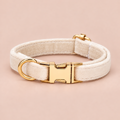 Cream personalised velvet collar without a bell